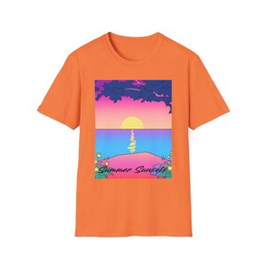 Sunset Vibes Unisex Softstyle T-Shirt - Perfect for Summer, Beach Days, Relaxation, Gifts for Friends, and Casual Outings