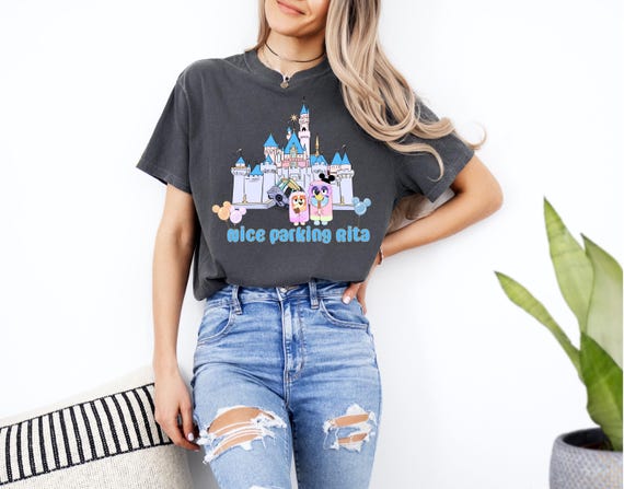 Blue Dog Shirt, Disneyland Shirt, Nice Parking Rita T-Shirt, Family Disney Trip Tee, Cute Blue Inspired Disney Castle Shirt, COMFORT COLORS