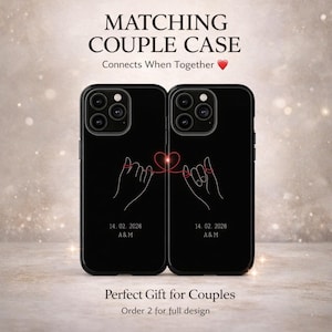 Matching Couple Phone Case, Red String of Fate Case, Personalized Long Distance Gift, His and Hers iPhone Samsung Cover