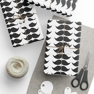 Inpakpapier snor, cadeauverpakking vaderdag, verjaardagscadeau vader, mannelijke cadeauverpakking, grappige cadeauverpakking, cadeaupapier