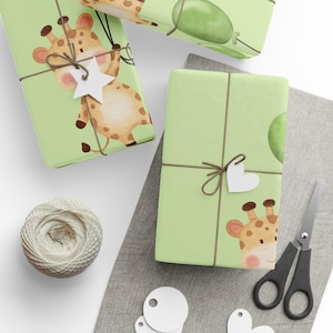 Ballon Giraffe Geschenkpapiere - niedliches Tier-Design für Geschenke, Bastelpapierrollen, Kindergeburtstag-Partyzubehör, Dschungel-Safari-Thema, Zoo