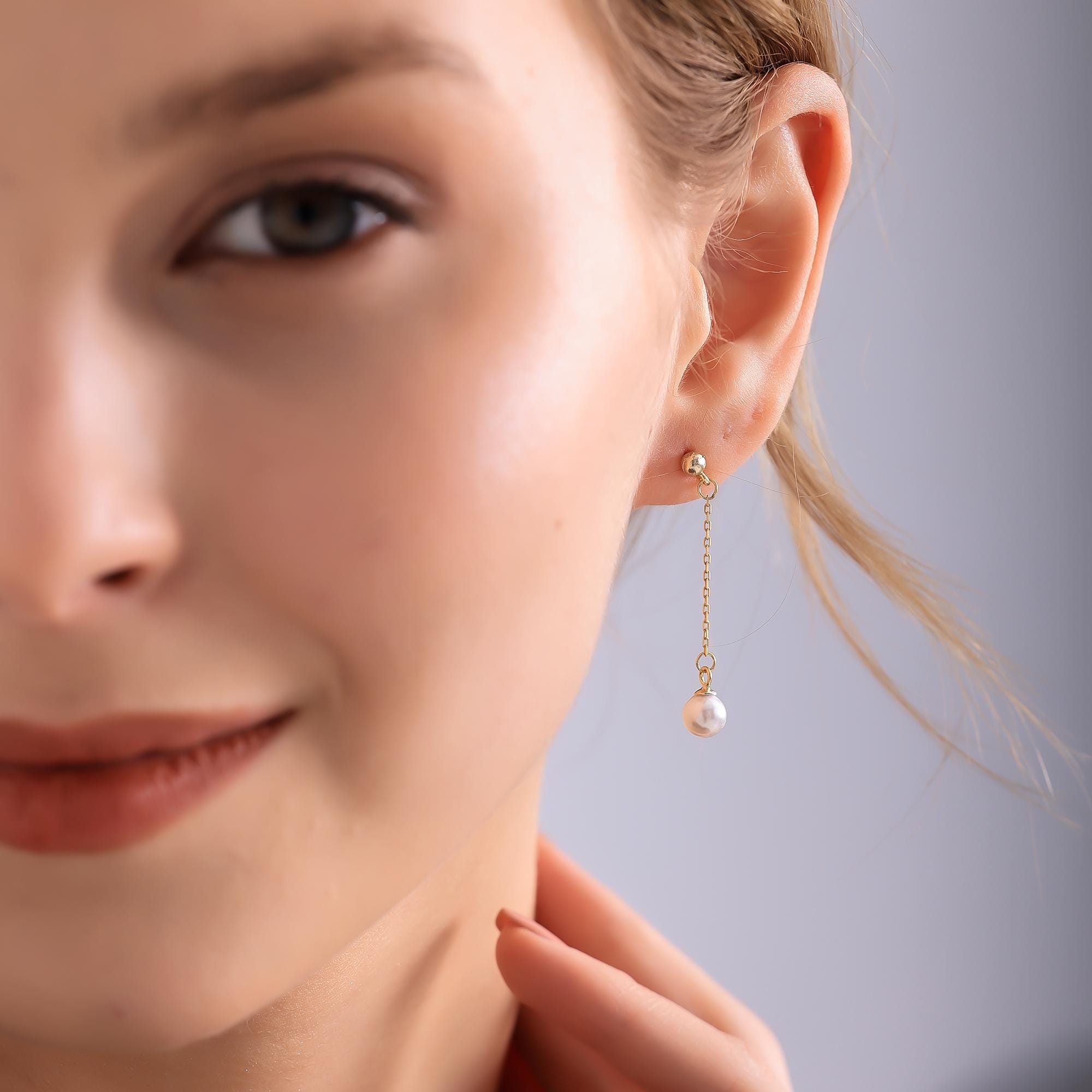 Long Pearl Earrings - Etsy
