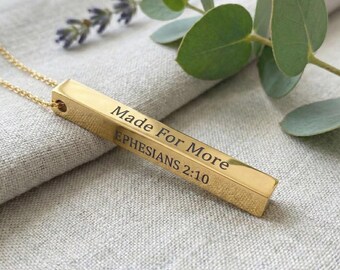 Bible Verse Necklace Silver, Christian Necklace Gift for Mom, Christian Jewelry, Dainty Necklace for Mother, Christmas Gifts for Her