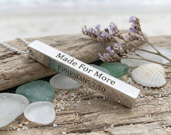 Bible Verse Necklace Silver, Christian Necklace Gift for Mom, Christian Jewelry, Dainty Necklace for Mother, Christmas Gifts for Her