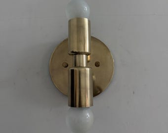 2-Light Brass Bathroom Sconce: Modern Vanity Lighting
