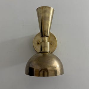1950&#39;s Vintage Brass Light Fixture, Brass Wall Sconce Lighting, Modern Brass Double Lighting Wall Sconce, Italian Brass Sconce, Mid-Century