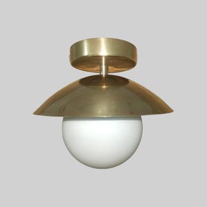 1 Light Globe Ceiling Mount Globe Light, Globe Lamp Light Fixture, Glass Globe Modern Italian Brass Sputnik Chandelier, Flush Mount Lighting