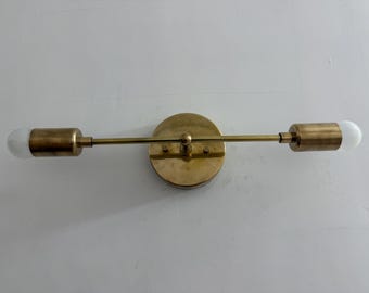 Aplique de pared para baño de latón antiguo: lámpara de tocador minimalista moderna