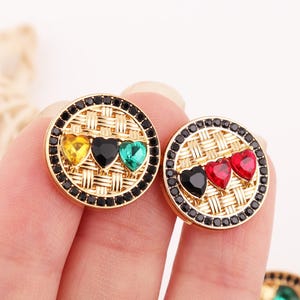 Diamond Heart Metal Buttons: Woven Design, DIY Sewing Embellishments (6pcs, 18/23mm