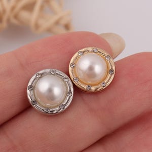 Pearl Diamond Alloy Buttons: Gold & Silver Cardigan, Coat, and Shirt Embellishments (6pcs, 12mm