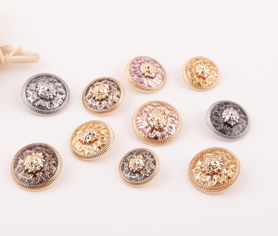 6pcs Vintage Lion Head Metal Buttons for Sewing Woolen Coat/diy ...