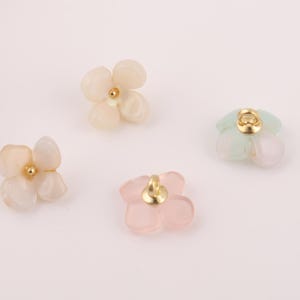 Floral Resin Metal Buttons: Vintage Style DIY Sewing Crafts (11mm, 6pcs