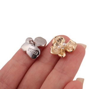 6pcs Irregular flower pearl diamond-encrusted buttons for women unique vintage-inspired button boho clothing accessories gold/silver 12-23mm