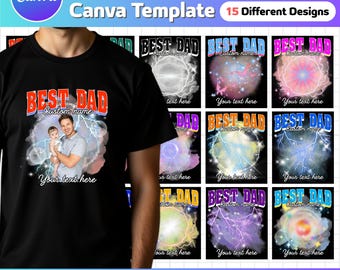 Best Dad Bootleg bearbeitbare Canva Vorlage |T-Shirt Custom Bootleg |15 Layouts |15 verschiedene Designs |Bootleg Rap T-Shirt |Einfach zu verwenden