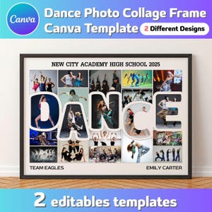 Dance Photo Collage Frame Canva Template |Editable Photo Collage |2 Different Designs |Dancer / Coach Gift Picture |Easy to use