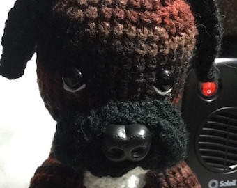 brindle stuffed dog