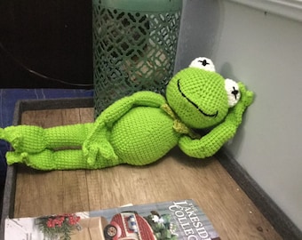 Crochet Kermit the Frog  large inspired