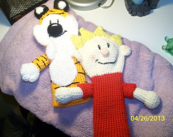 Crochet Tiger and  boy cartoon Golf Club Cover