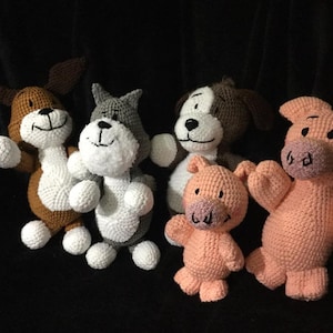 Crochet Dog Kipper cartoon dog friend tiger jake pig and arnold inspired