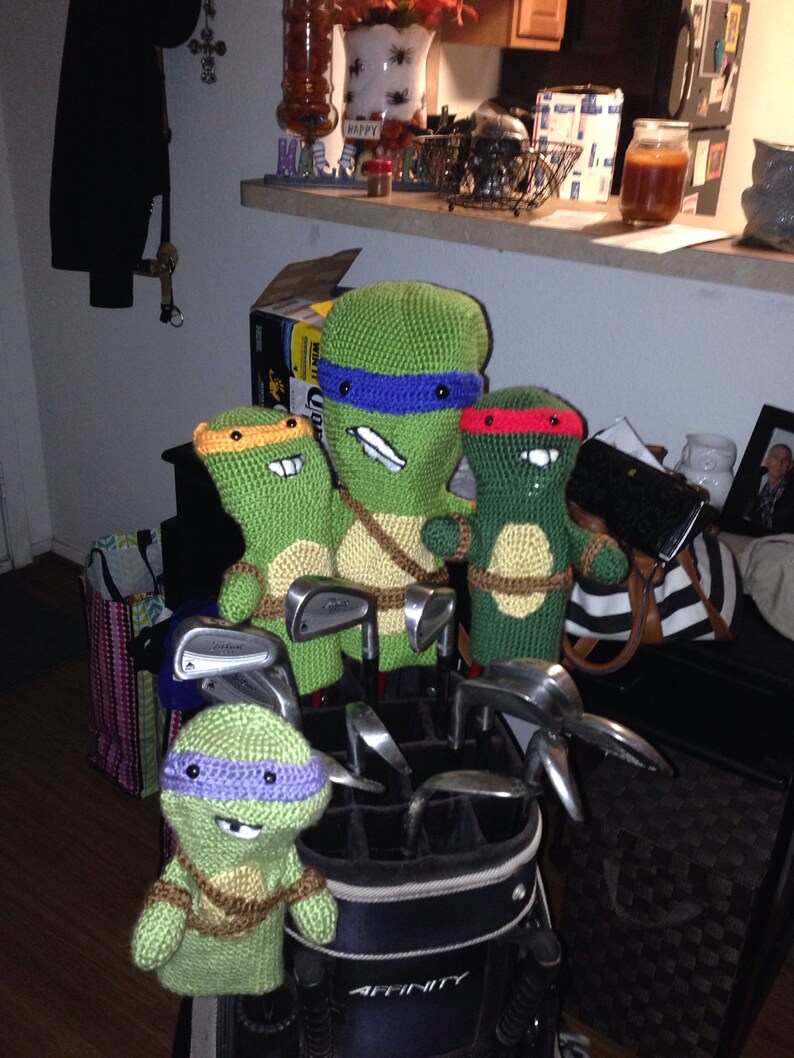 Crochet Ninja Turtles golf club cover Great for Fahter's Etsy
