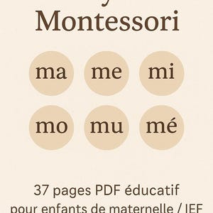 Druckbares Silbenpaket – Montessori-Leselernen – 37 pädagogische PDF-Seiten für Kindergarten/IEF/3-6 Jahre/CP-Kinder