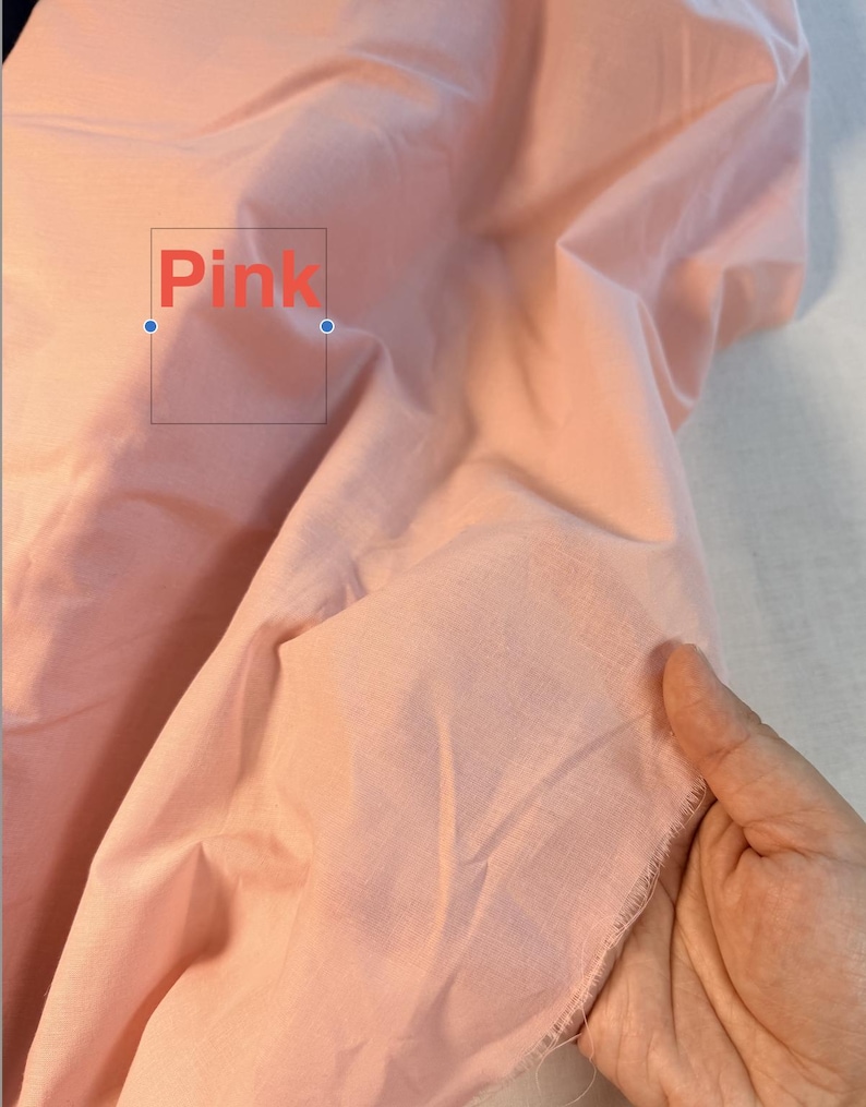 80s Cotton Lining Fabric - High Thread Count, 57" Wide, Price for 1/2 yard Pink