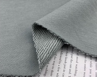 100% Cotton French Terry Fabric, Heavyweight Loopback Knit, Sweatshirt & Sportswear Material, Price for 1/2 Yard