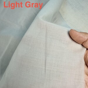 80s Cotton Lining Fabric - High Thread Count, 57" Wide, Price for 1/2 yard Light Gray