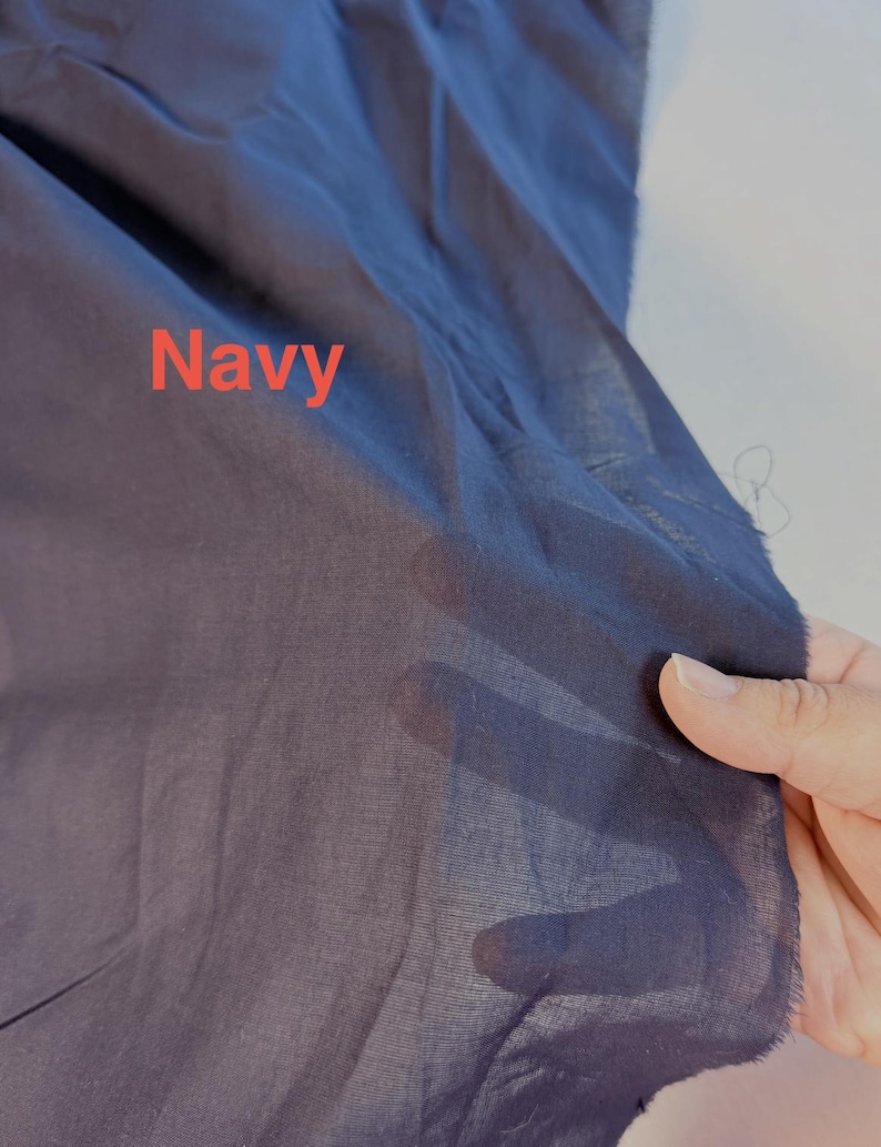 80s Cotton Lining Fabric - High Thread Count, 57" Wide, Price for 1/2 yard Navy