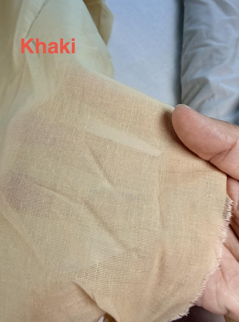 80s Cotton Lining Fabric - High Thread Count, 57" Wide, Price for 1/2 yard Khaki
