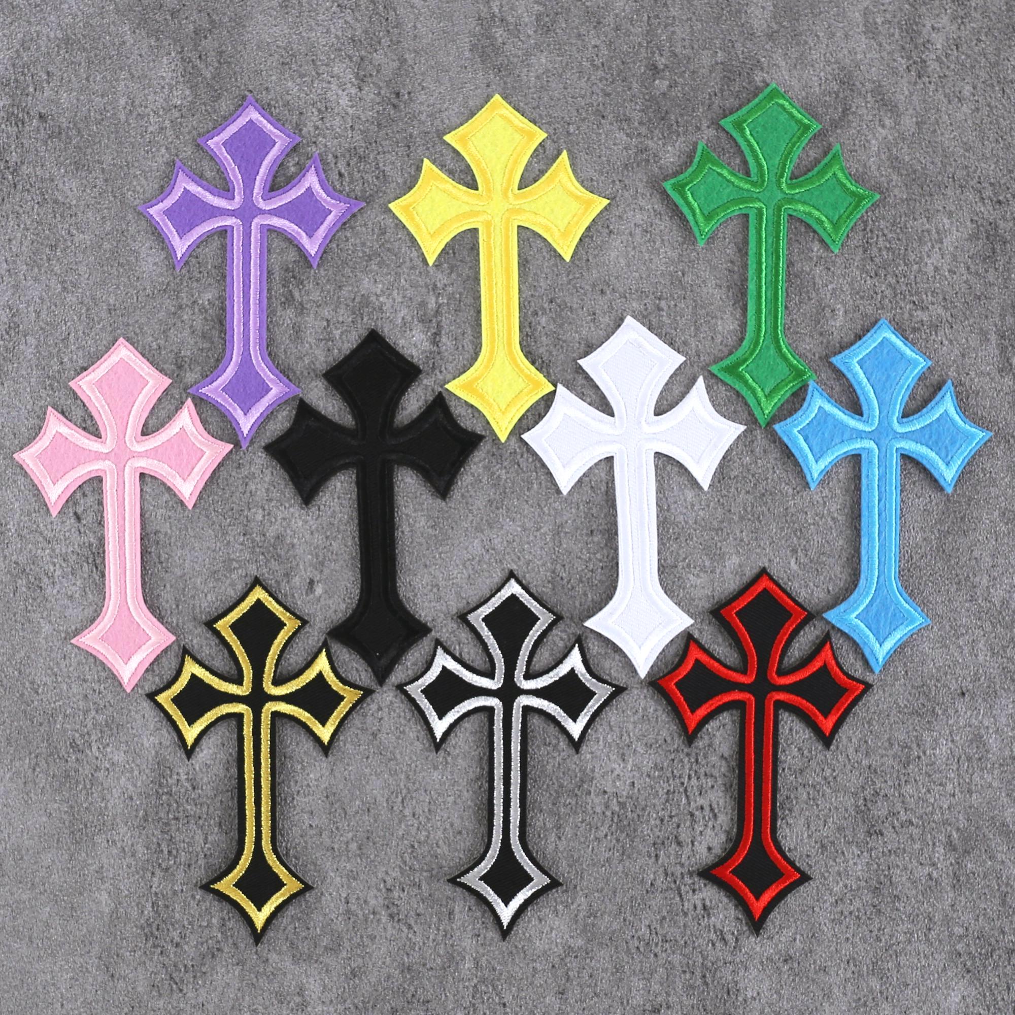 Gothic Cross Patch, Cross Ironing Patch,Embroidered Cross Patch, Religious Patch, Cross Applique,Jacket ,Patchclothing DIY Decorative patch