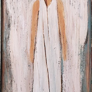 Pallet wood Angel abstract wings white dress home decor rustic wood farmhouse spiritual  Art painting minimalism