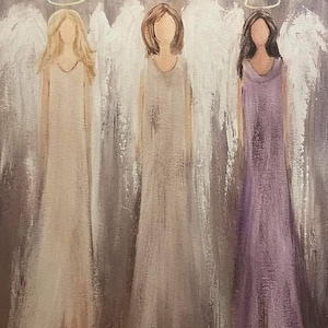 Trinity Angels graytones print on canvas Art painting