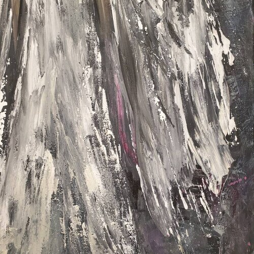 Stardust Angel palette knife abstract wings dress home gift soul art shops spiritual painting ooak