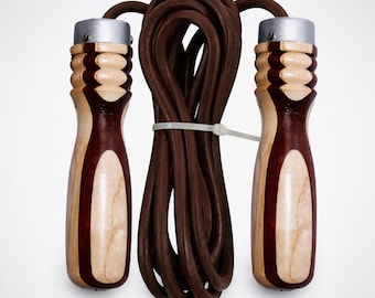 Weighted Jump Rope with Wooden Handles, Adjustable Skipping Rope for Boxing Fitness Training
