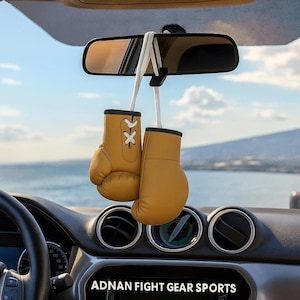 Mini Boxing Gloves – Hanging Car Mirror Ornament & Sports Keychain for Home or Gift Use