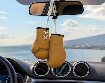 Mini Boxing Glove Keychain Set of 6, Car Mirror Hanging Charm, Boxing Gift