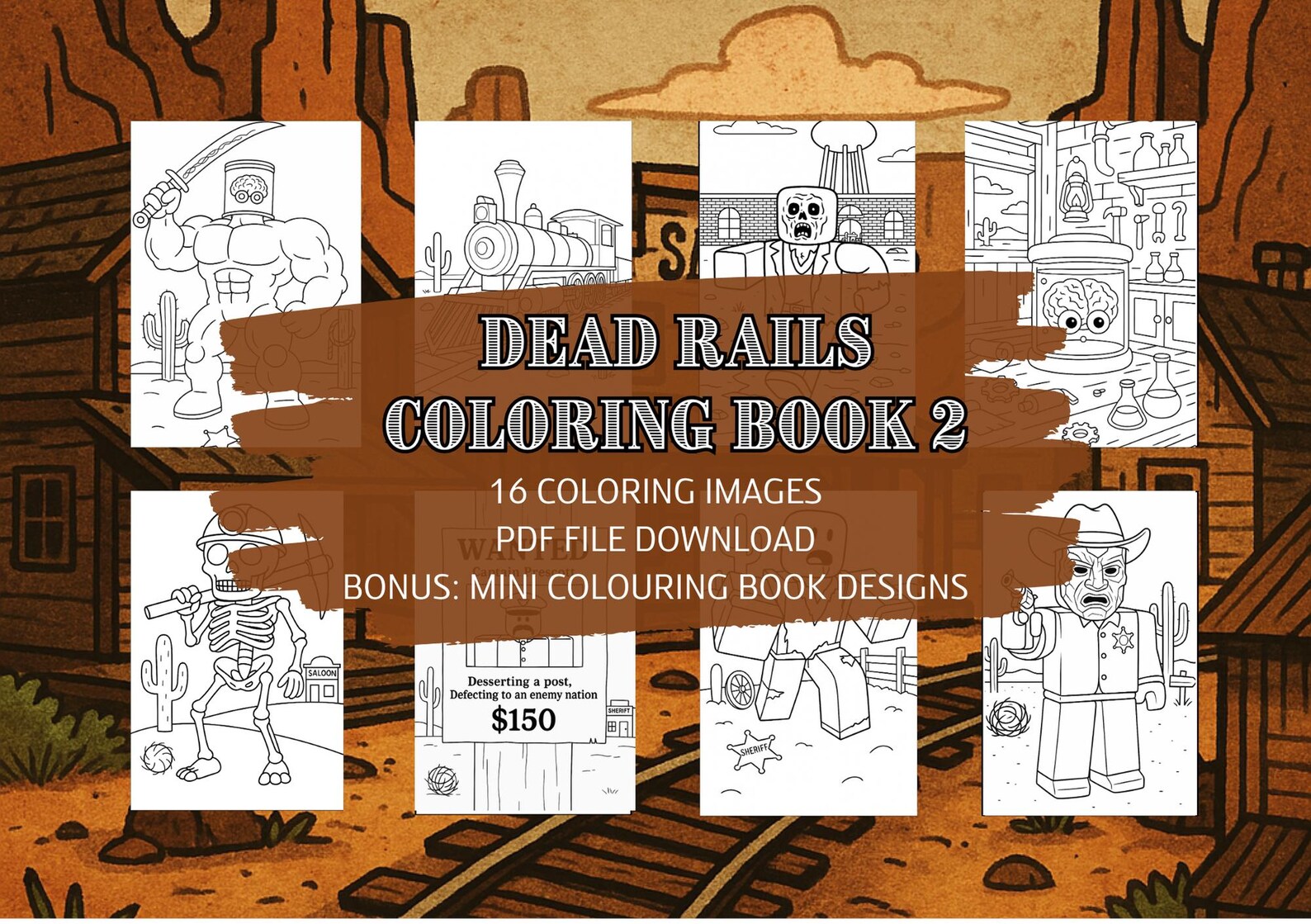 Libro para Colorear Imprimible 2: Dead Rails Coloring Book Printable ...