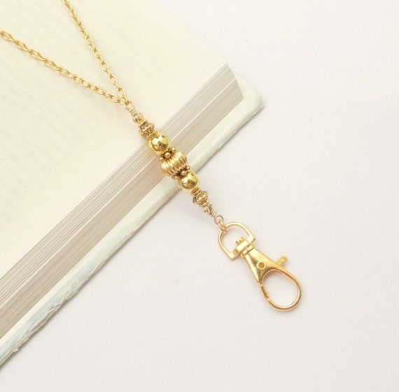 Gold Lanyard Gold Necklace Lanyard Gold ID Badge Holder ID Etsy