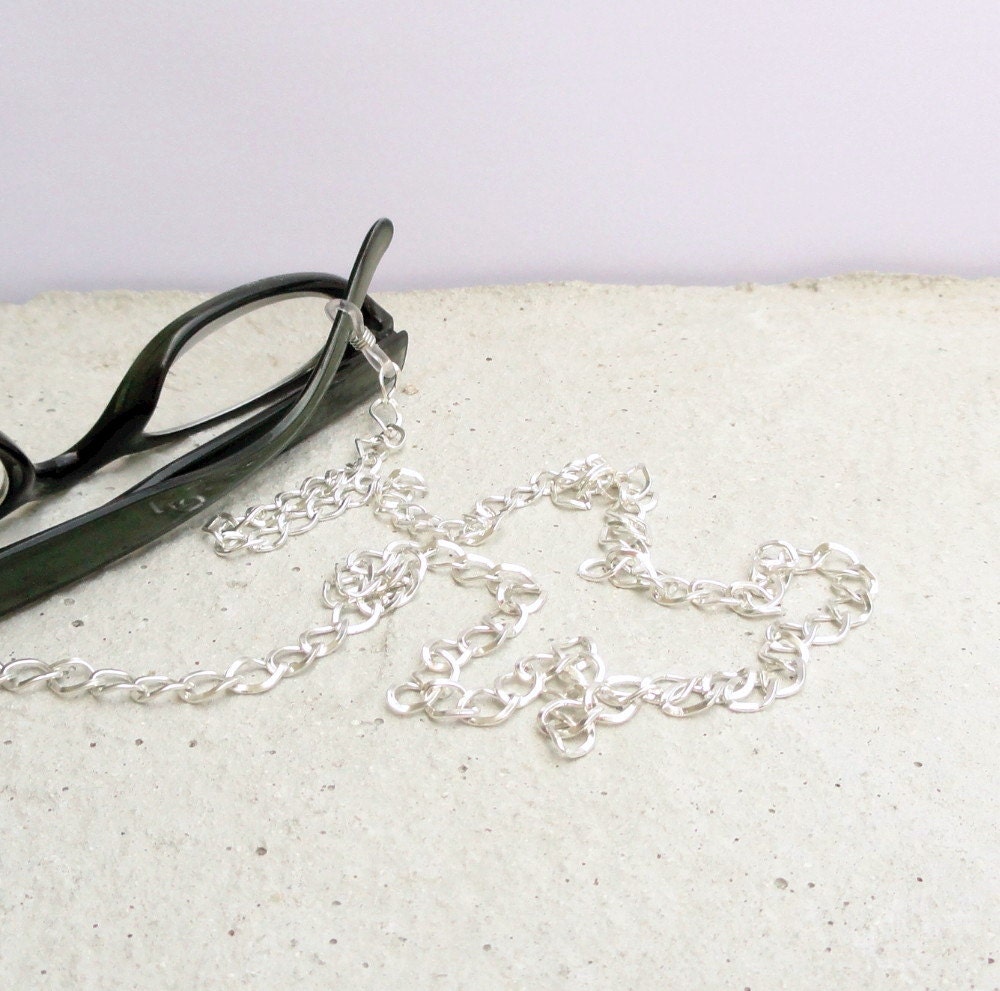 Silver Eyeglass Necklace Chain Lanyard Silver Chain Eyeglass Etsy