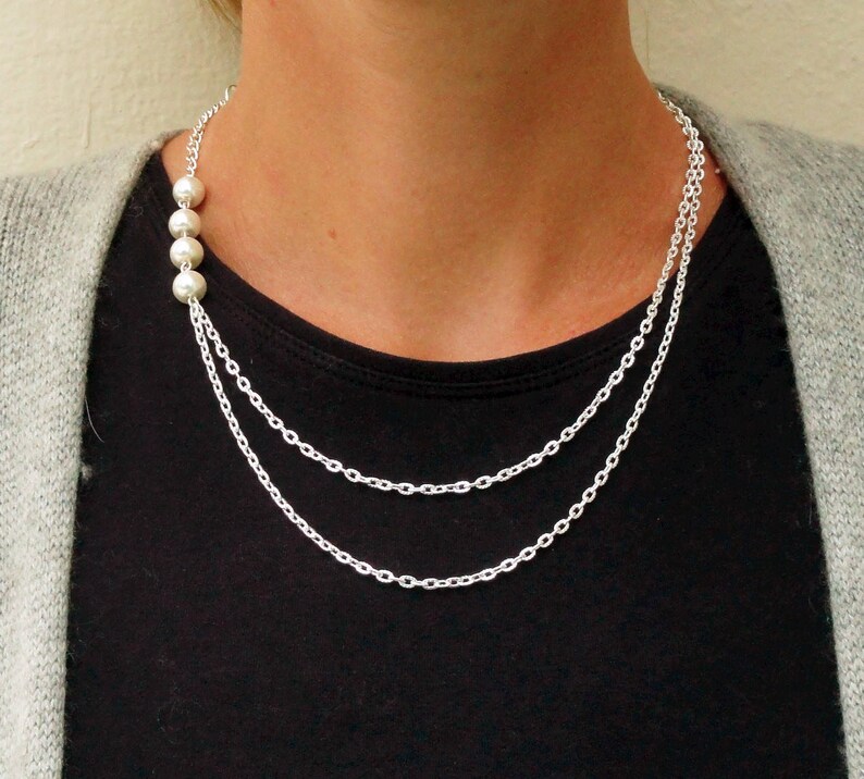 Fashion Lanyard Black Necklace Lanyard Silver Beaded Lanyard Etsy