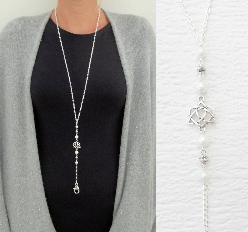 RELIGIOUS PEARLS CROSS CHARM HANDMADE BEADED LANYARD ID BADGE HOLDER NECKLACE