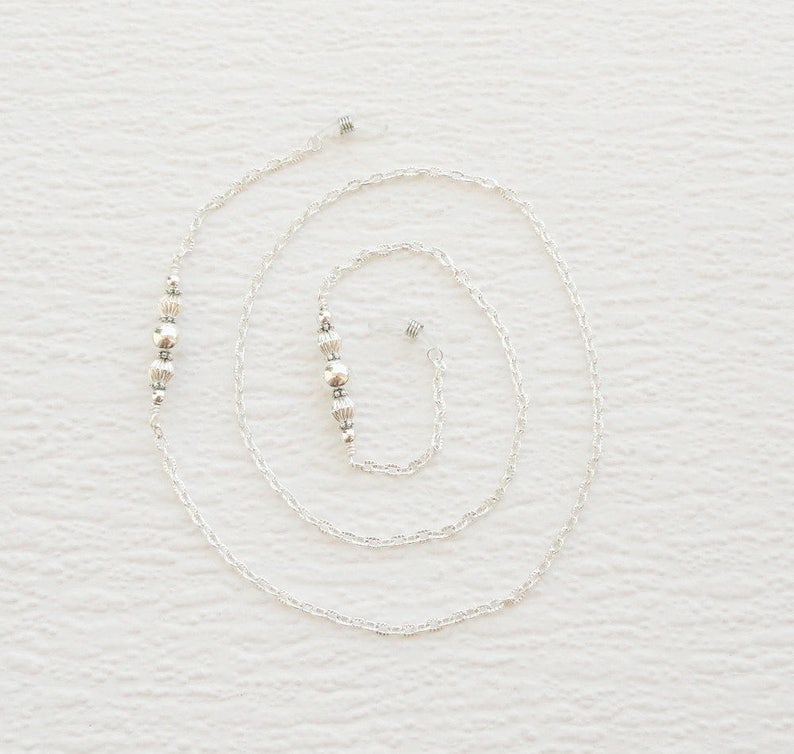 Silver Glasses Chain Pretty Silver Lanyard Simple Silver Etsy
