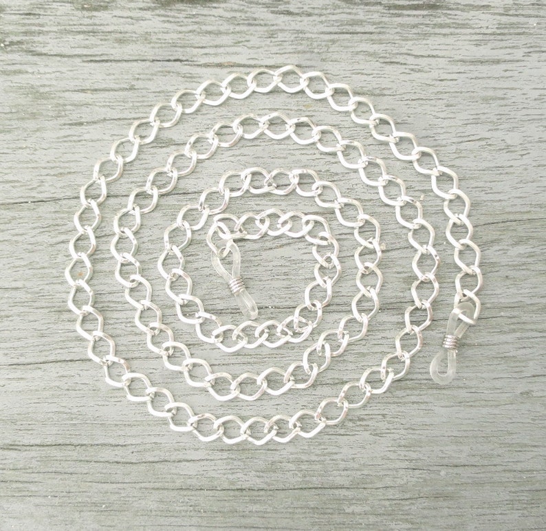 Silver Eyeglass Necklace Chain Lanyard Silver Chain Eyeglass Etsy