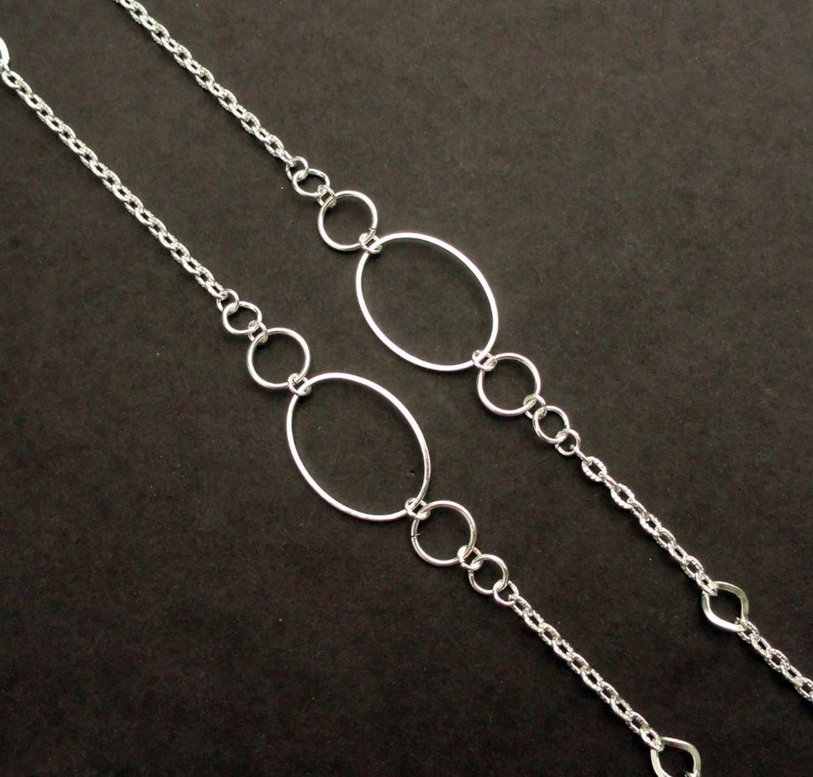 Silver Eyeglass Chain Simple Silver Eye Glass Necklace Holder | Etsy