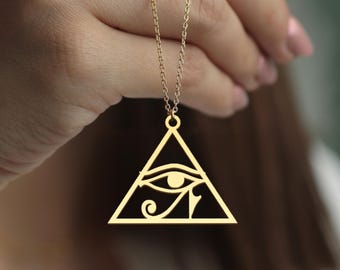 Eye of Ra Necklace: Sterling Silver Egyptian Protection Pendant