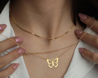 Sterling Silver Butterfly Necklace – Minimalist Pendant, Symbol of Transformation