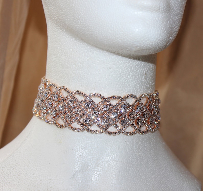 Rose Gold Choker Crystal Choker Bridal Choker Rose Gold Etsy