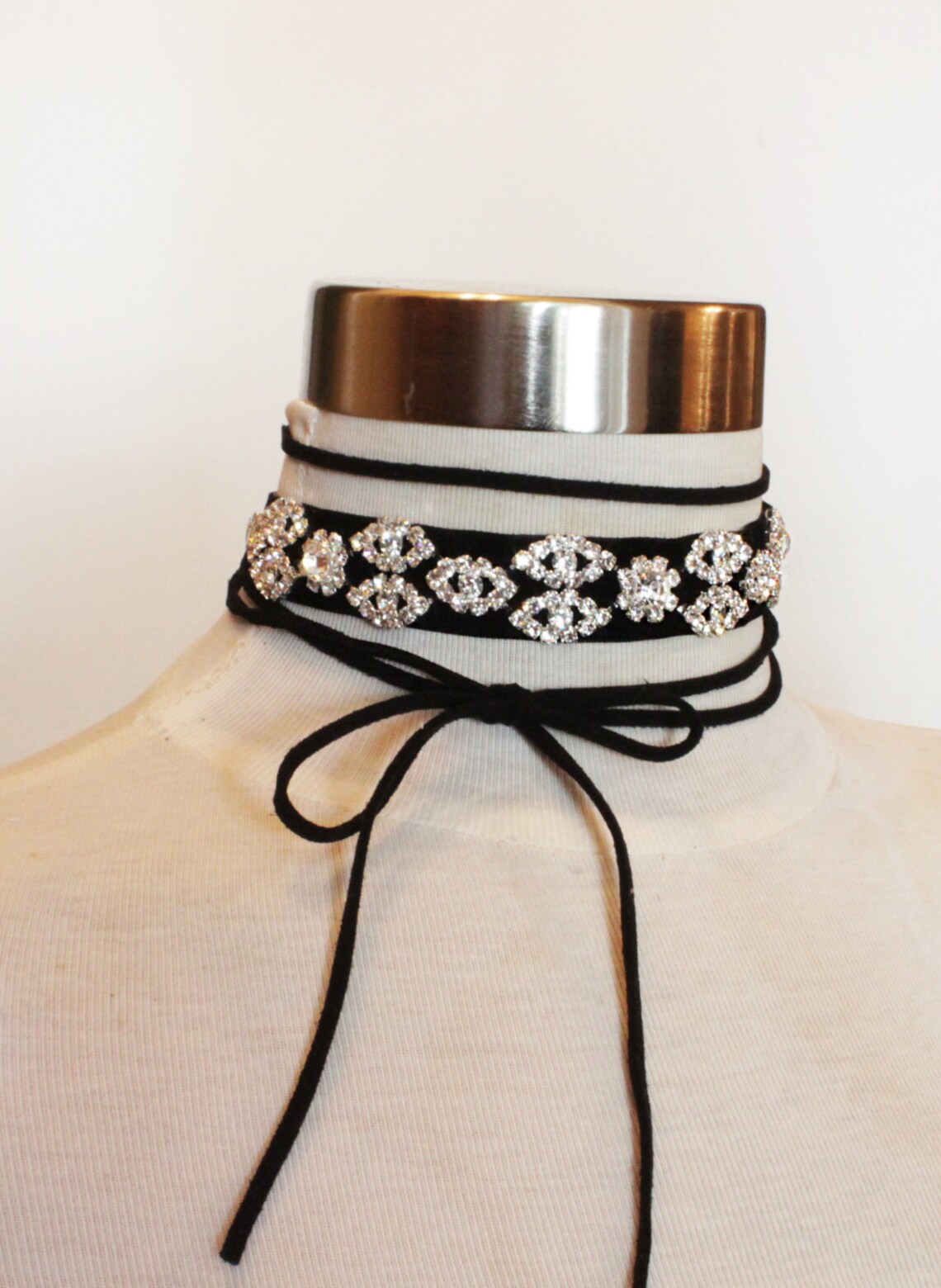 Wrap Around Choker, Crystal Choker, Bridal Choker, Choker Jewelry
