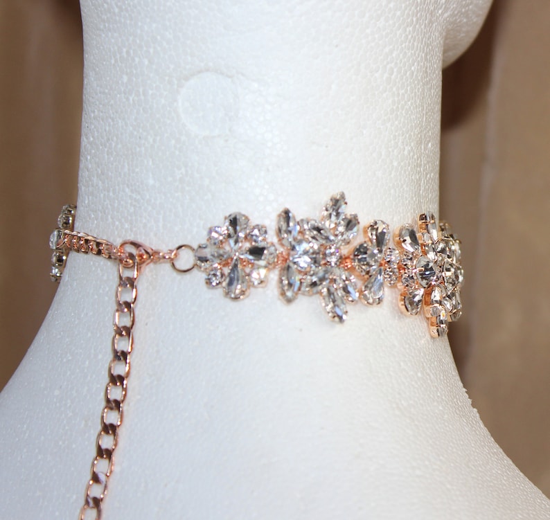 Gold Chain Choker With Rose Gold Crystals main image 0
